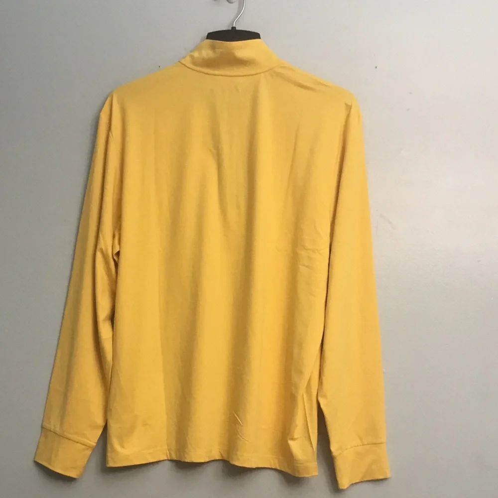 POLO RALPH LAUREN Yellow Zip Up Sweater with High Collar